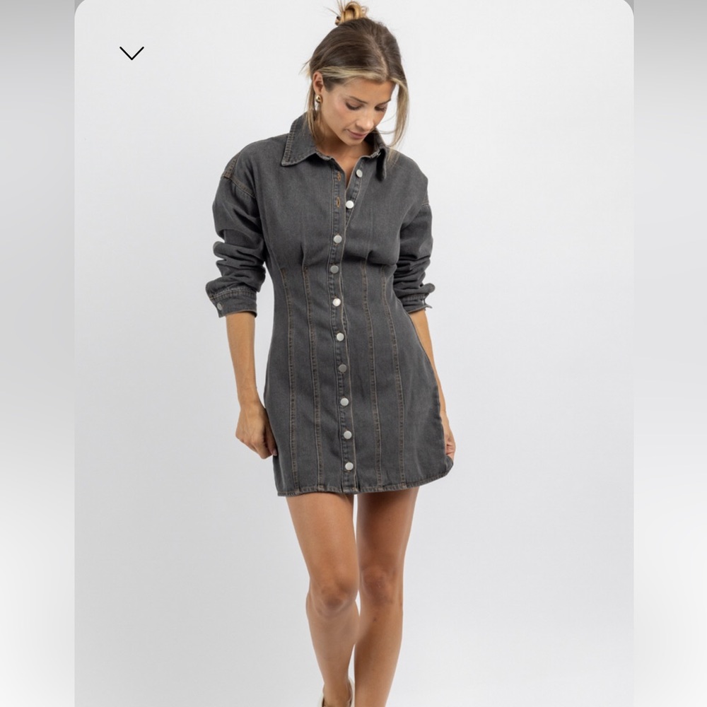 NWT black denim dress